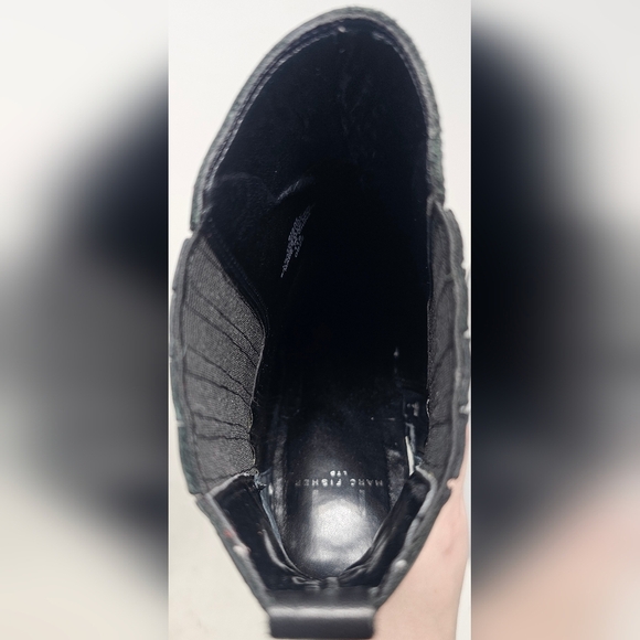 Marc Fisher Women's Oshay Black Pointed Block Leather Ankle Boots Size 9.5 - Picture 12 of 15